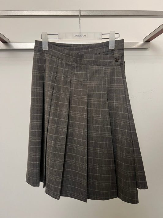 런던플랏 체크주름 스커트