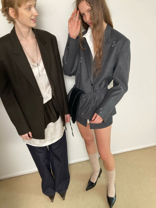 런던플랏 자수 스커트